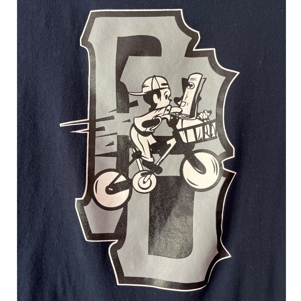 Paperboy‎ Organic Threads Graphic Tee T-Shirt Men's Size Medium Blue Gray